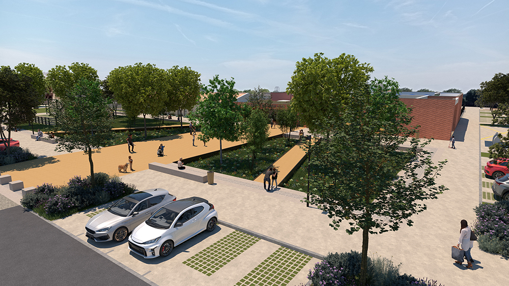 Le parking de l'école d'Ox